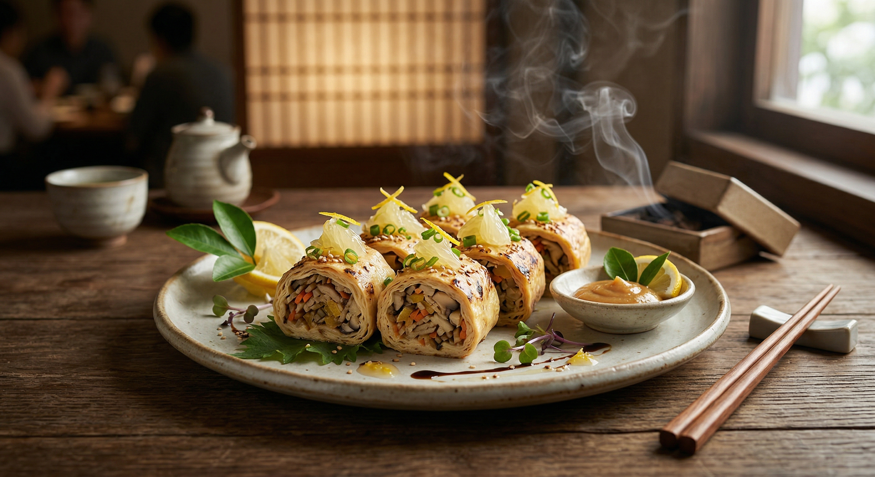 煙燻柚香豆皮卷