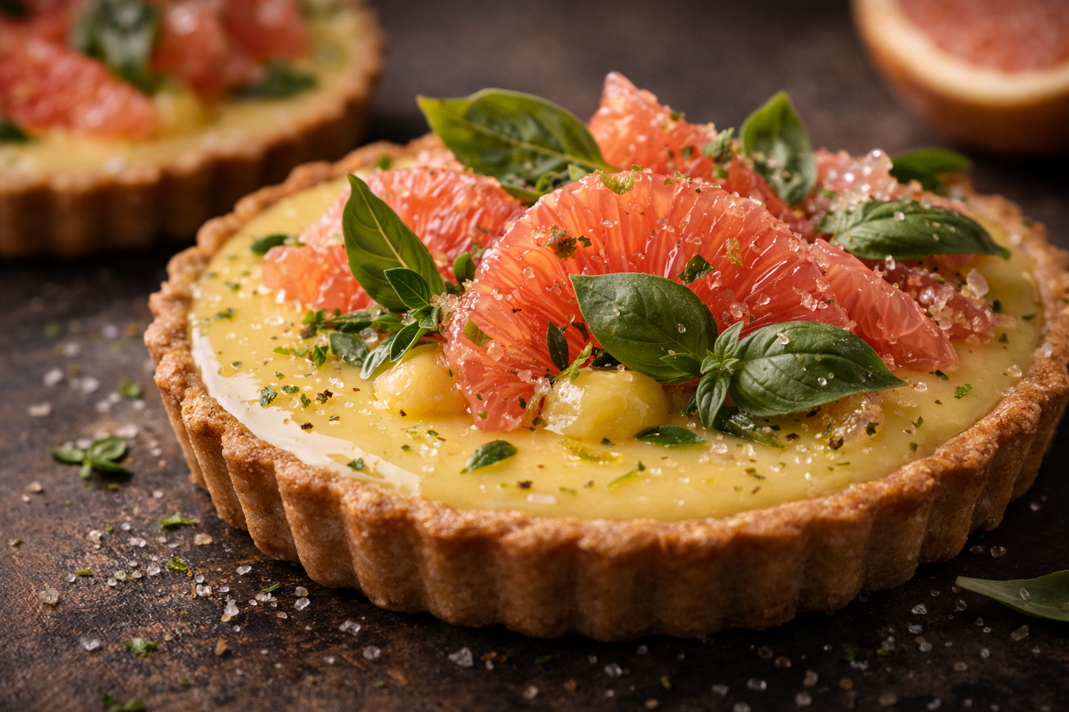 法式檸檬羅勒柚香塔