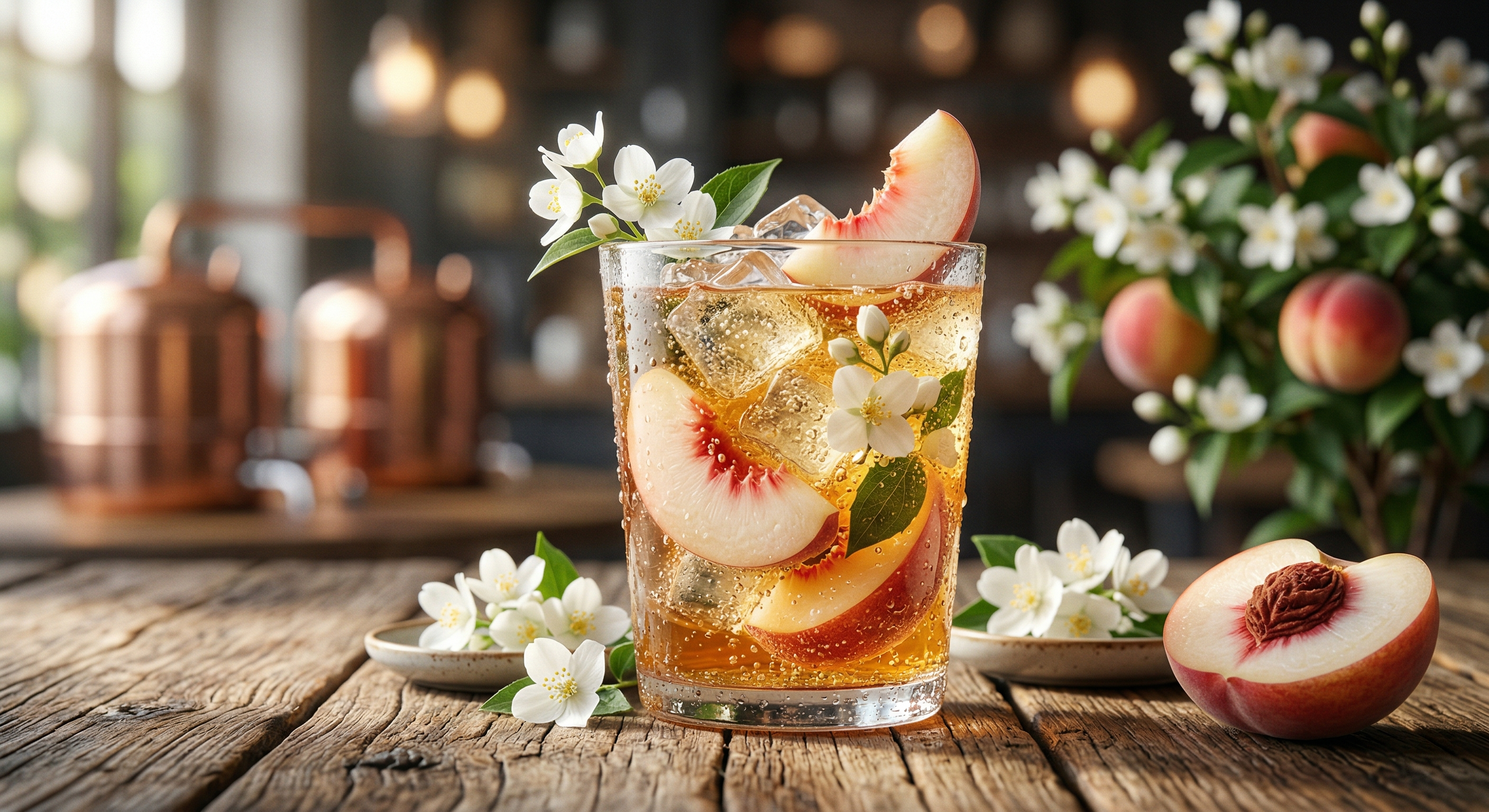 白桃茉莉特調康普茶