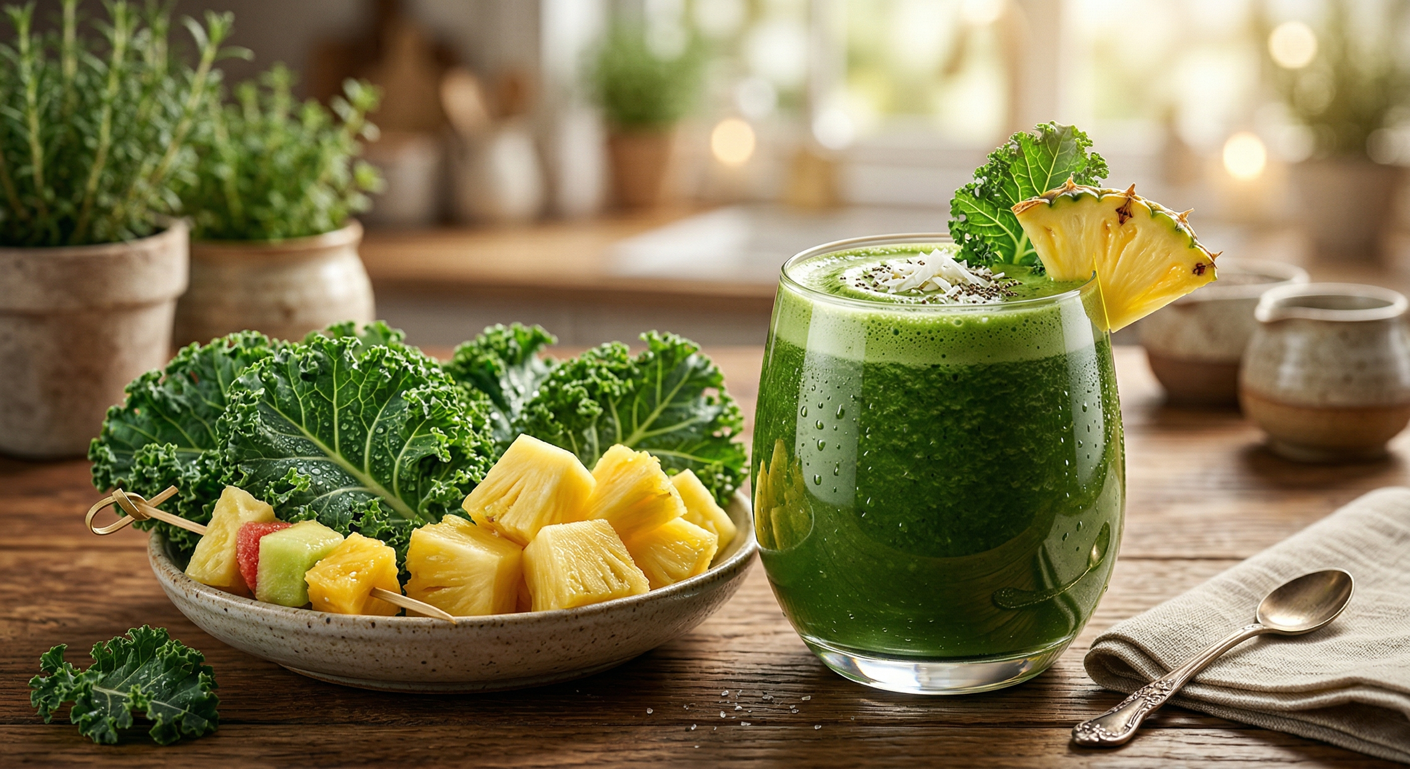 羽衣甘藍鳳梨冷壓綠拿鐵