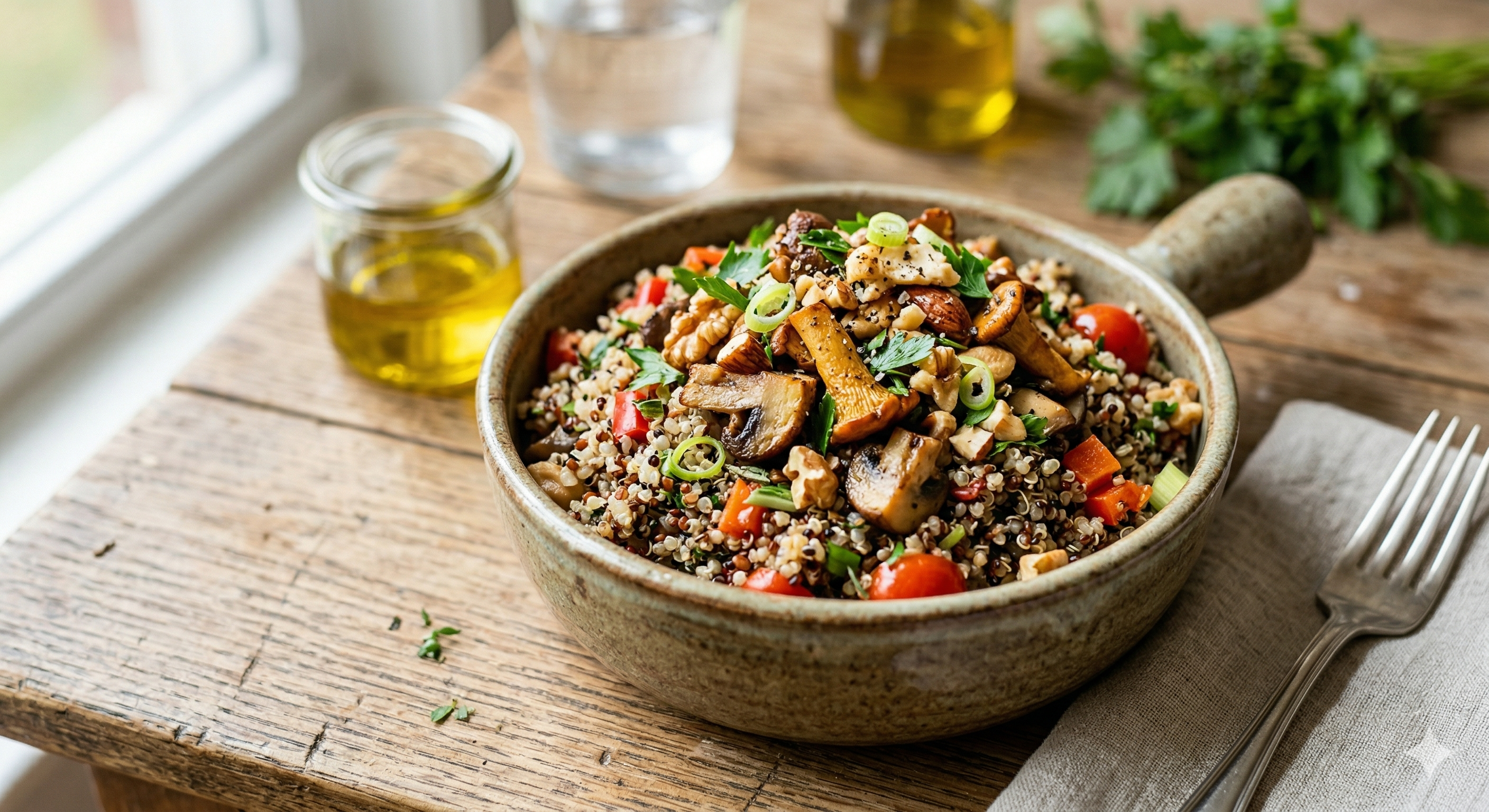 野菇堅果藜麥盅